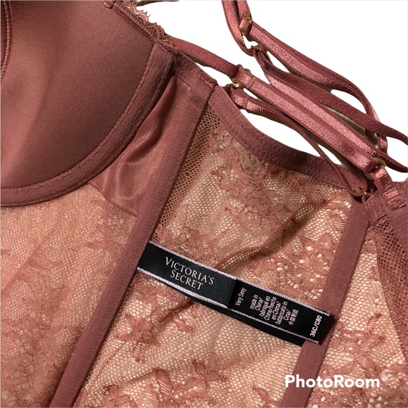 Victoria’s Secret Longline Bustier Tulle Lined Lace With Novelty Straps … - Picture 6 of 6